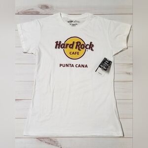 Hard Rock Cafe Classic Logo Ladies White Tee Medium - New With Tags